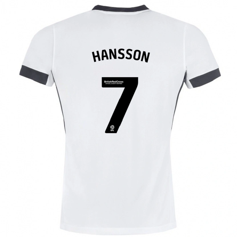 Danxen Kid Emil Hansson #7 White Black Away Jersey 2024/25 T-Shirt