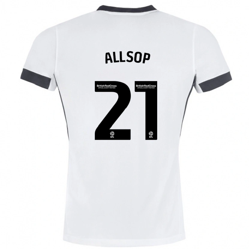 Danxen Kid Ryan Allsop #21 White Black Away Jersey 2024/25 T-Shirt