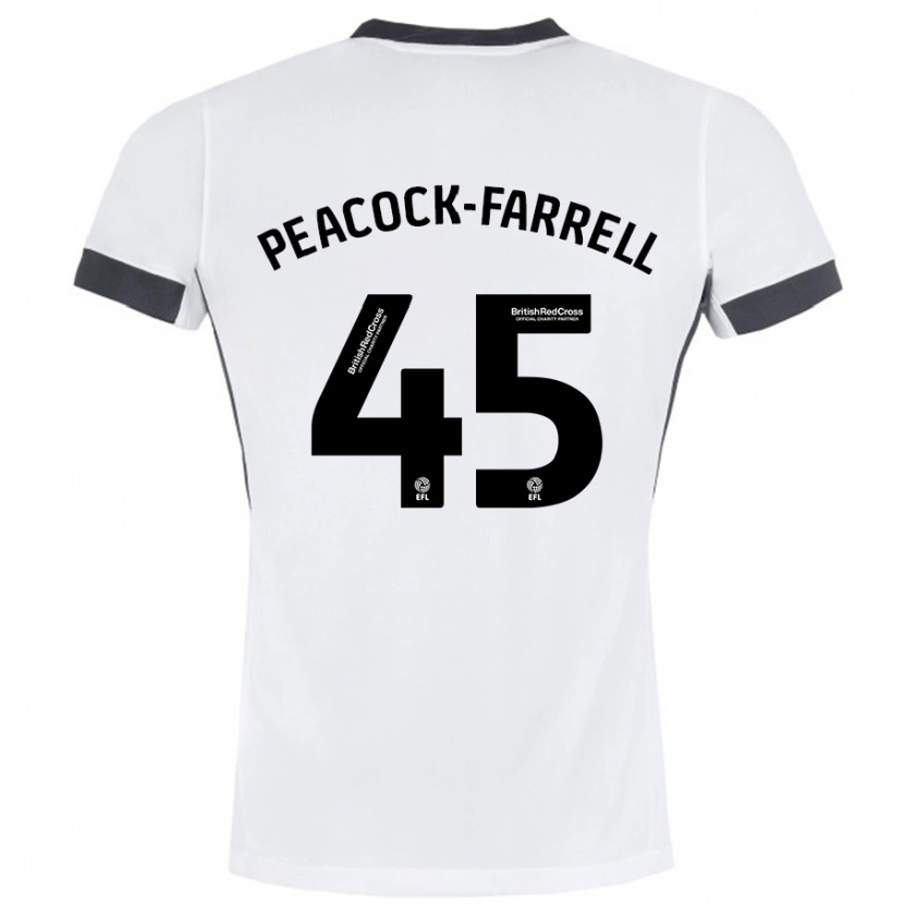 Danxen Kid Bailey Peacock-Farrell #45 White Black Away Jersey 2024/25 T-Shirt