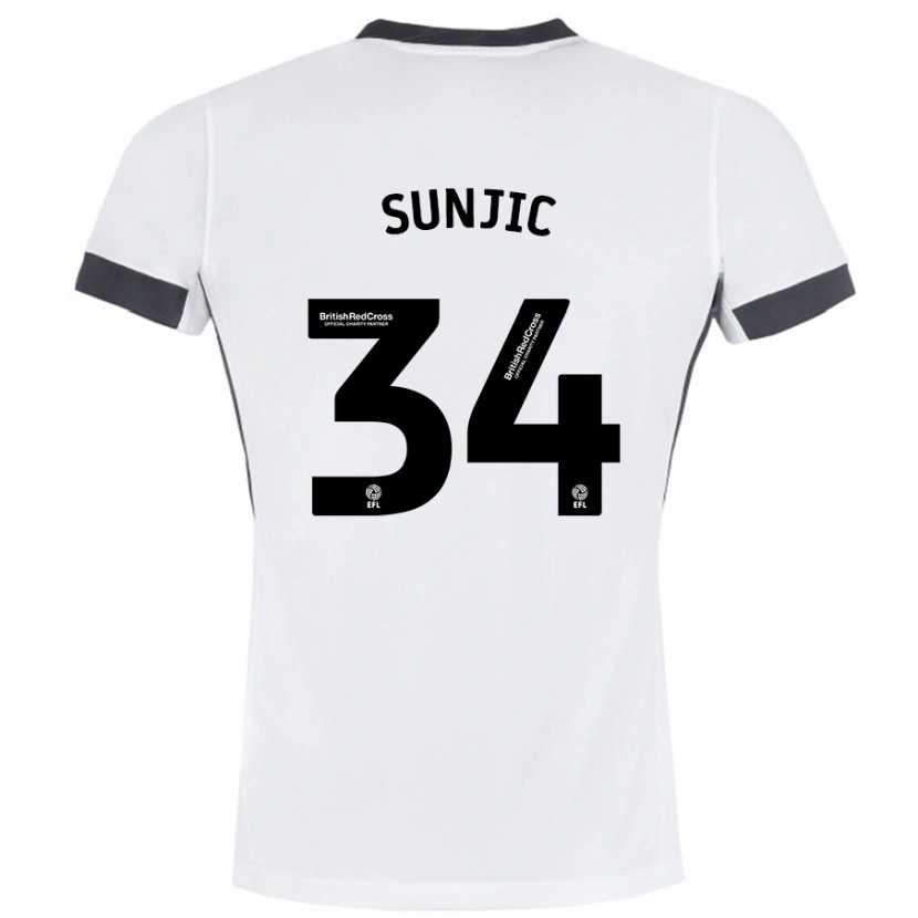 Danxen Kid Ivan Sunjic #34 White Black Away Jersey 2024/25 T-Shirt