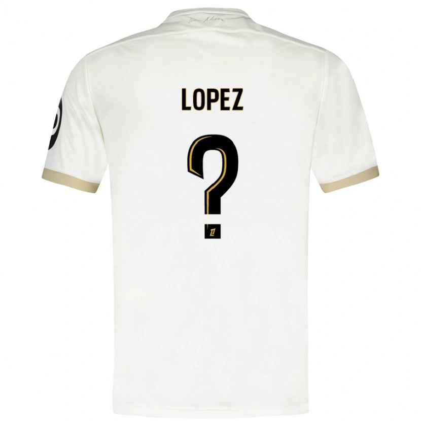 Danxen Kid Kylian Lopez #0 White Gold Away Jersey 2024/25 T-Shirt