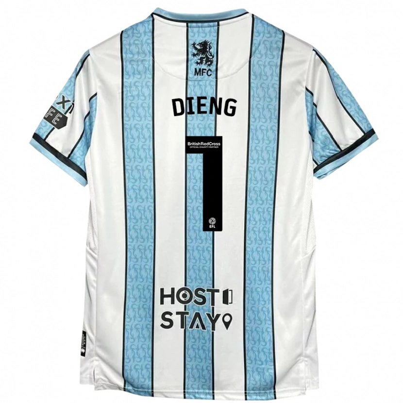 Danxen Kid Seny Dieng #1 White Blue Away Jersey 2024/25 T-Shirt