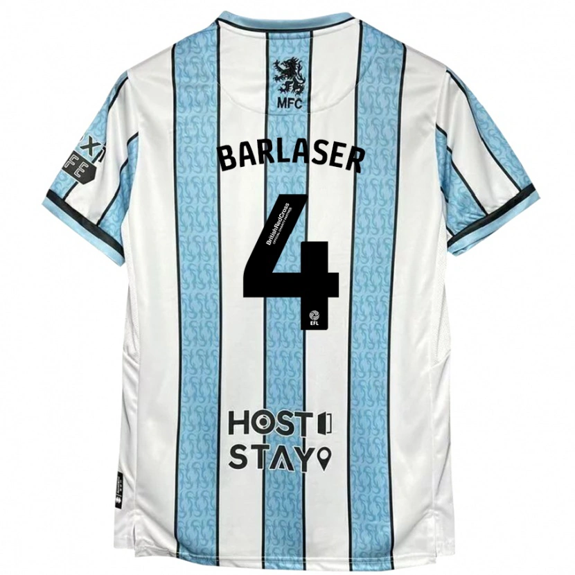 Danxen Kid Dan Barlaser #4 White Blue Away Jersey 2024/25 T-Shirt