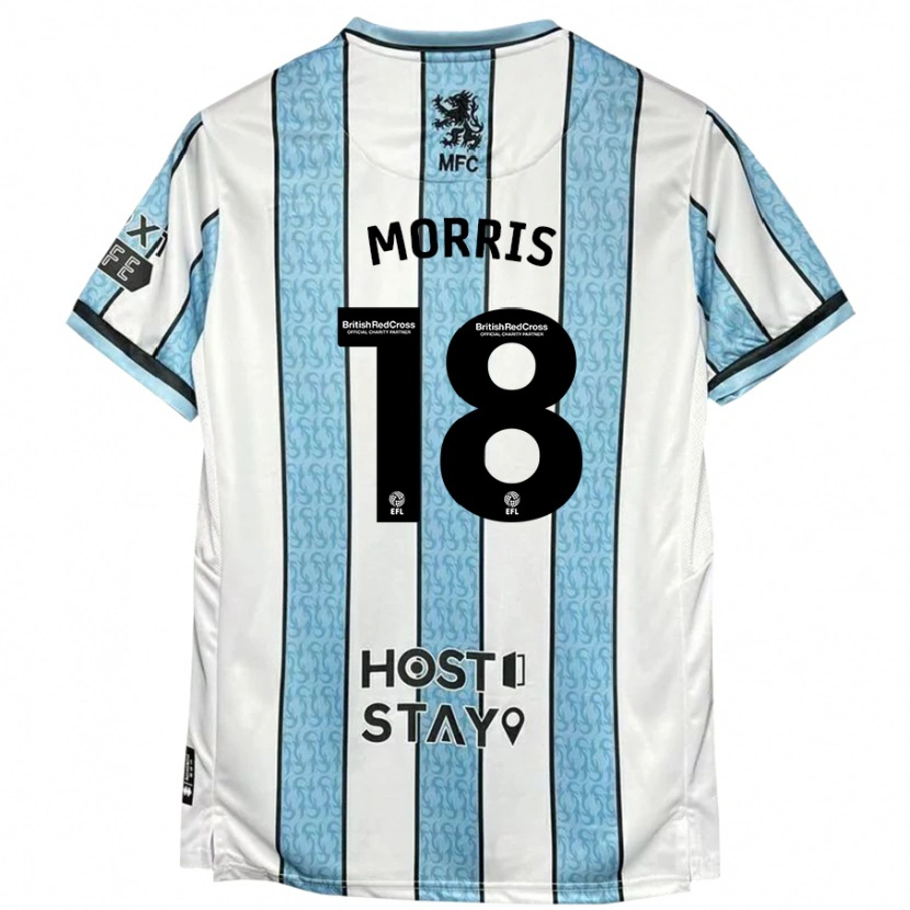 Danxen Kid Aidan Morris #18 White Blue Away Jersey 2024/25 T-Shirt