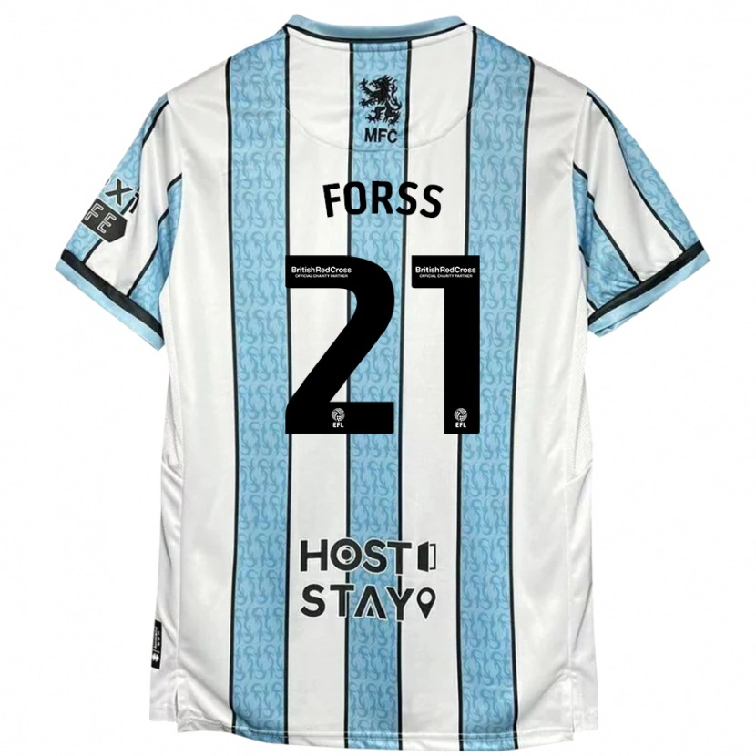 Danxen Kid Marcus Forss #21 White Blue Away Jersey 2024/25 T-Shirt