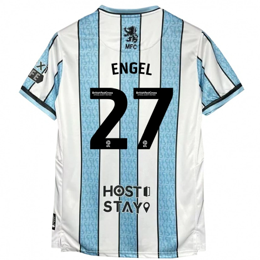 Danxen Kid Lukas Engel #27 White Blue Away Jersey 2024/25 T-Shirt