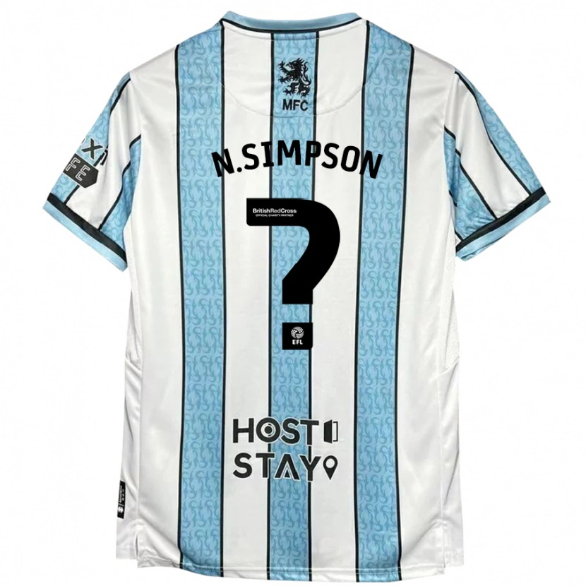 Danxen Kid Nathan Simpson #0 White Blue Away Jersey 2024/25 T-Shirt