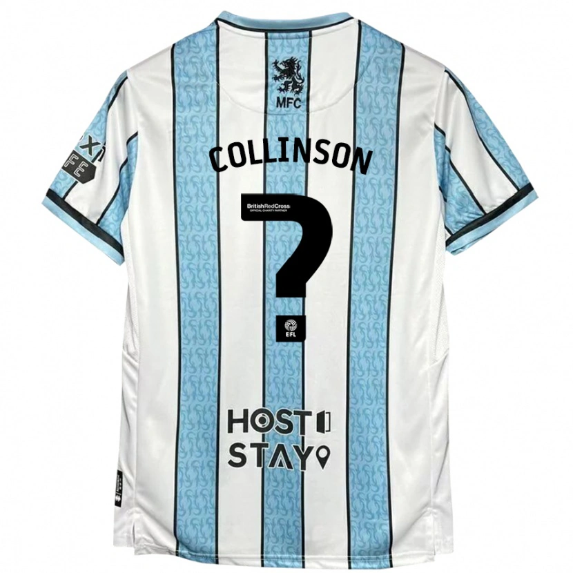 Danxen Kid Isaac Collinson #0 White Blue Away Jersey 2024/25 T-Shirt