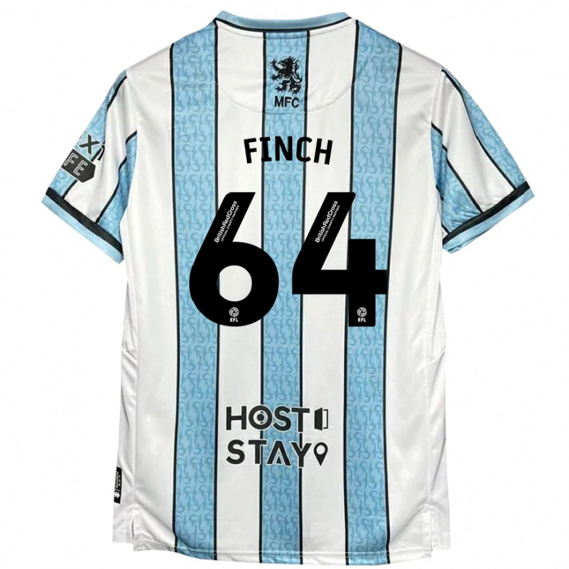 Danxen Kid Sonny Finch #64 White Blue Away Jersey 2024/25 T-Shirt