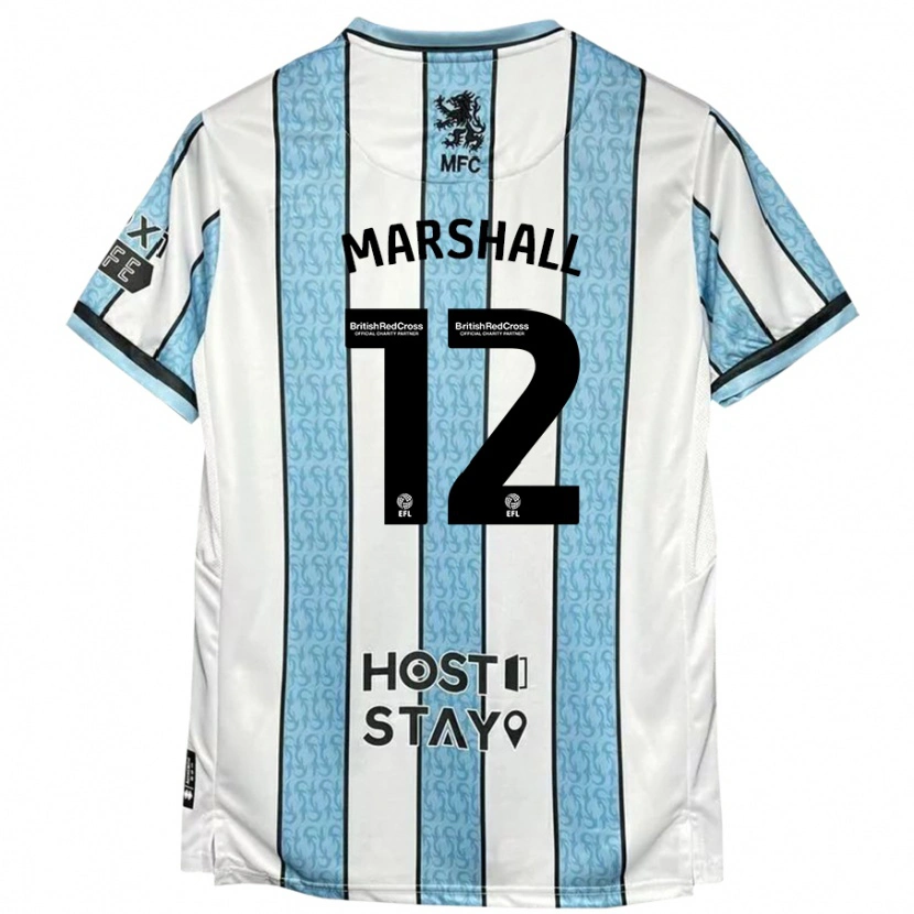 Danxen Kid Eve Marshall #12 White Blue Away Jersey 2024/25 T-Shirt