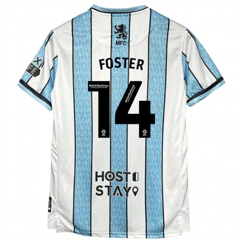 Danxen Kid Emma Foster #14 White Blue Away Jersey 2024/25 T-Shirt