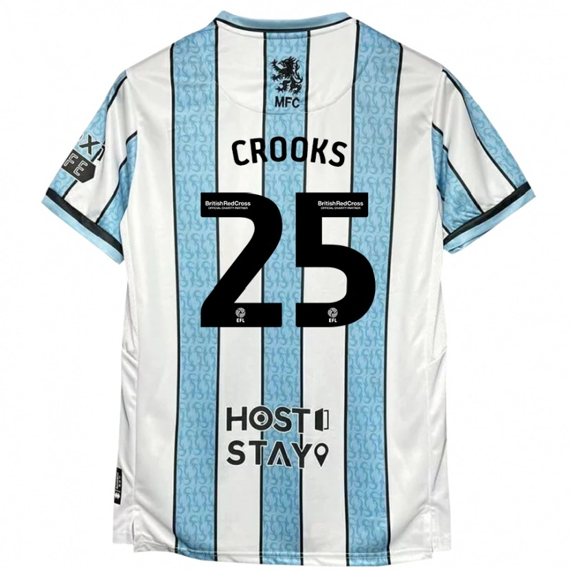 Danxen Kid Matt Crooks #25 White Blue Away Jersey 2024/25 T-Shirt