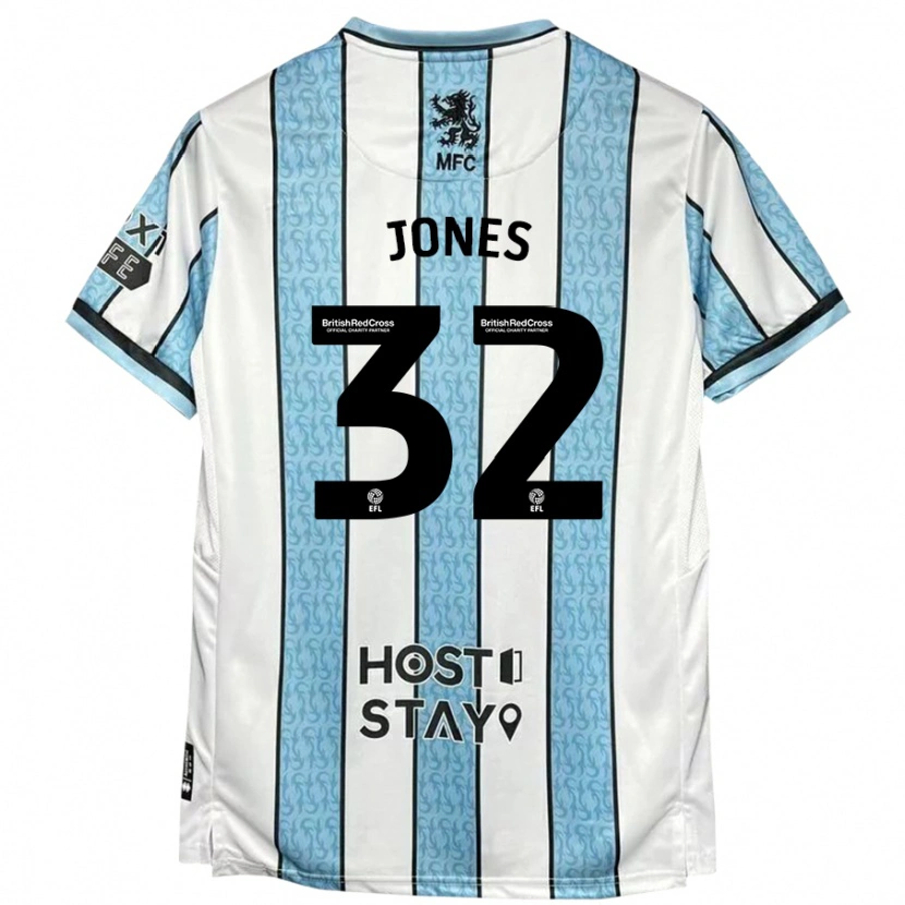 Danxen Kid Jamie Jones #32 White Blue Away Jersey 2024/25 T-Shirt