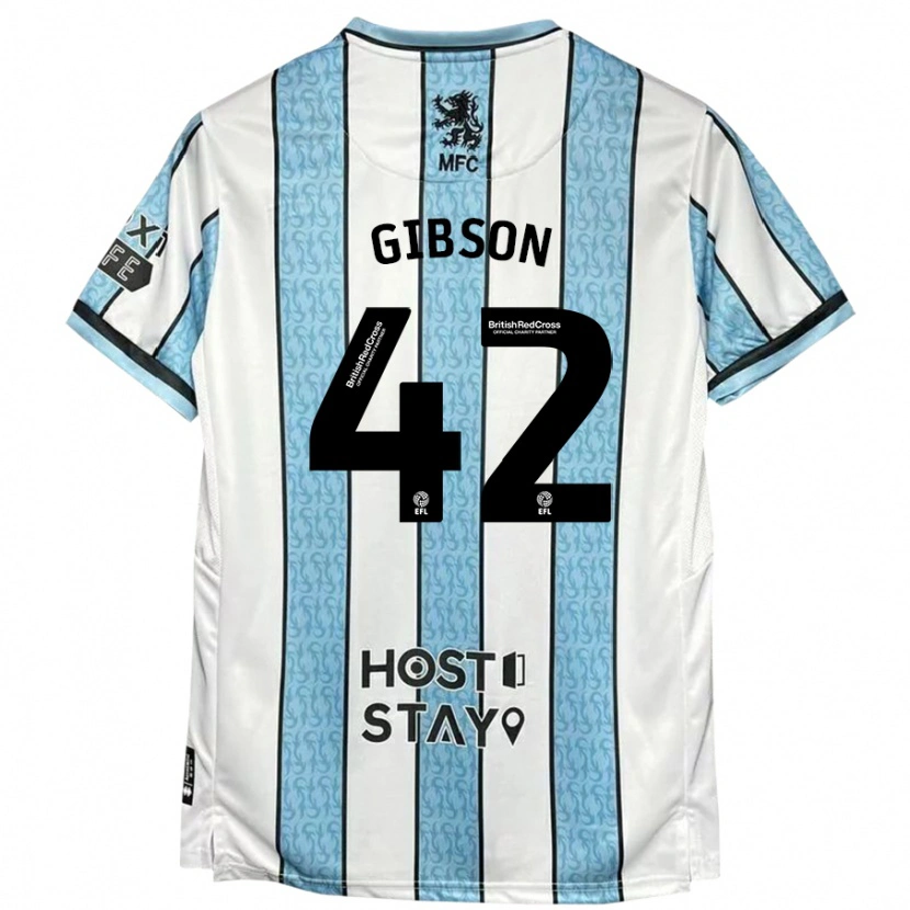 Danxen Kid Joseph Gibson #42 White Blue Away Jersey 2024/25 T-Shirt