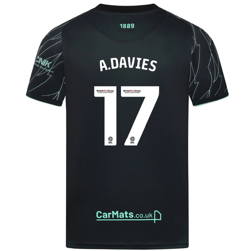 Danxen Kid Adam Davies #17 Black Green Away Jersey 2024/25 T-Shirt