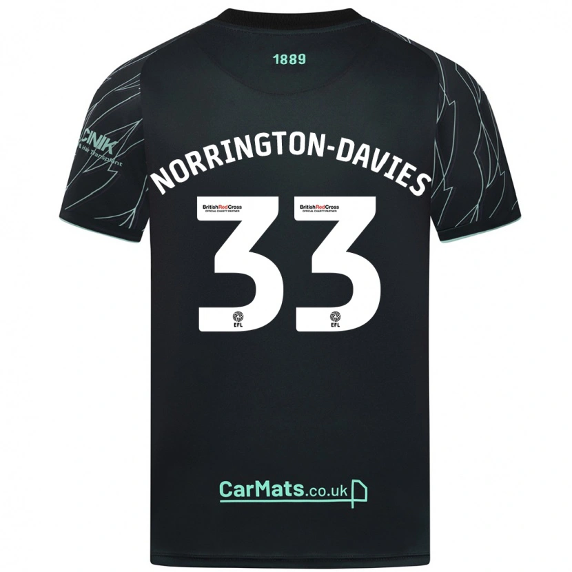 Danxen Kid Rhys Norrington-Davies #33 Black Green Away Jersey 2024/25 T-Shirt