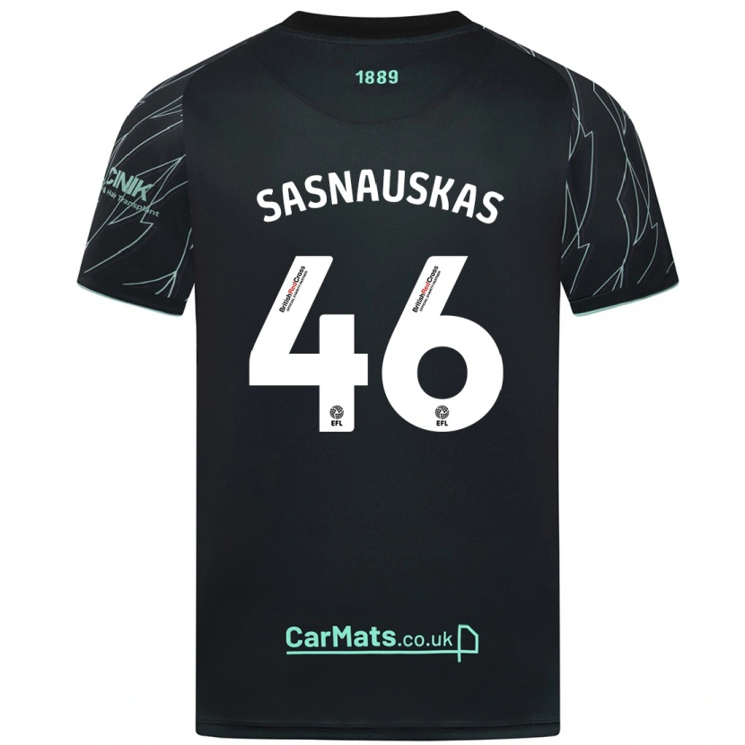 Danxen Kid Dovydas Sasnauskas #46 Black Green Away Jersey 2024/25 T-Shirt