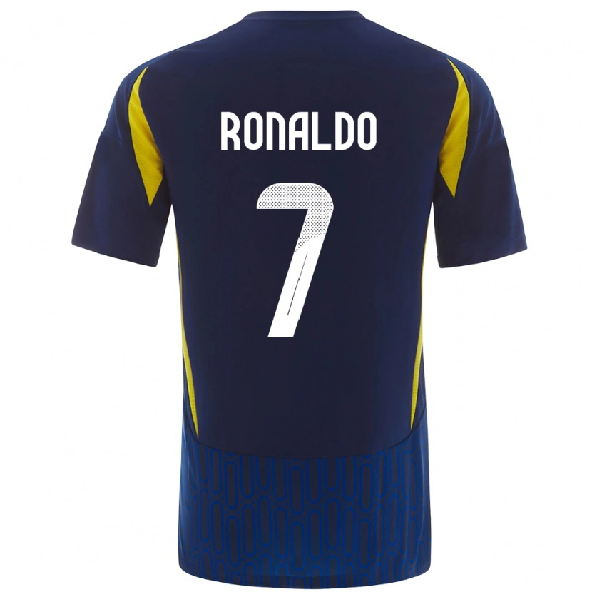 Danxen Kid Cristiano Ronaldo #7 Blue Yellow Away Jersey 2024/25 T-Shirt