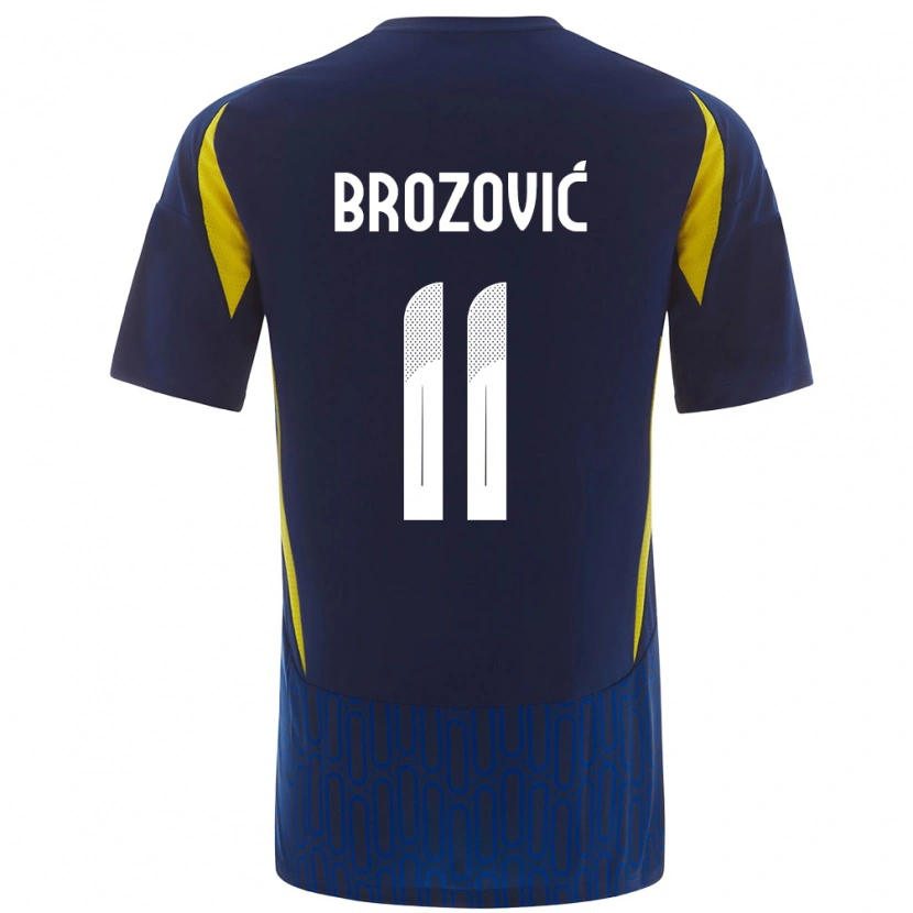 Danxen Kid Marcelo Brozovic #11 Blue Yellow Away Jersey 2024/25 T-Shirt