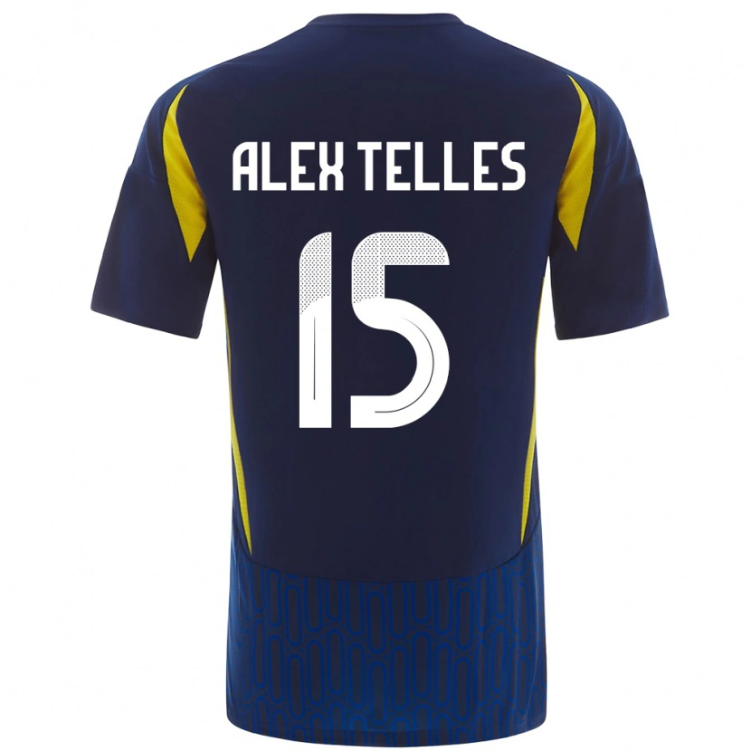 Danxen Kid Alex Telles #15 Blue Yellow Away Jersey 2024/25 T-Shirt