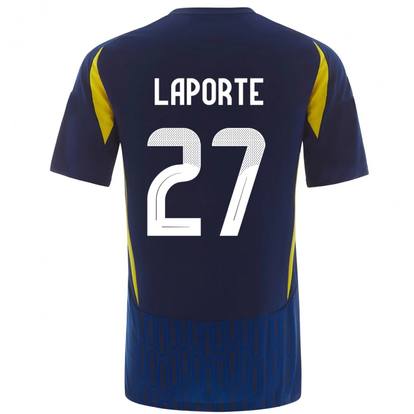 Danxen Kid Aymeric Laporte #27 Blue Yellow Away Jersey 2024/25 T-Shirt