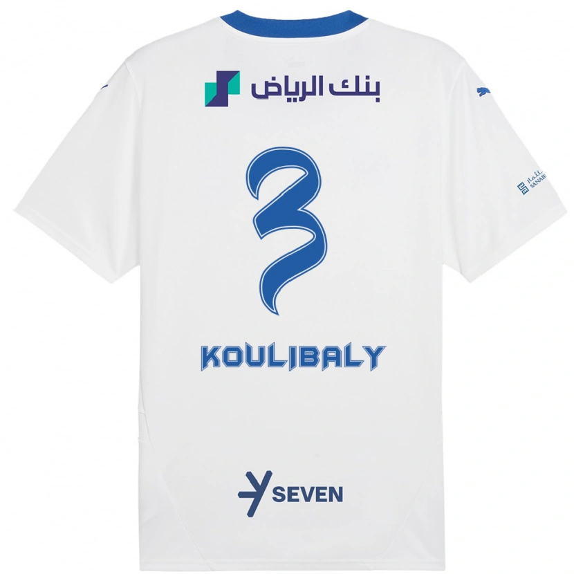 Danxen Kid Kalidou Koulibaly #3 White Blue Away Jersey 2024/25 T-Shirt