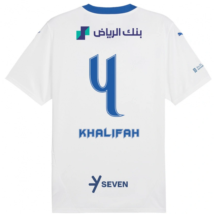 Danxen Kid Khalifah Al-Dawsari #4 White Blue Away Jersey 2024/25 T-Shirt