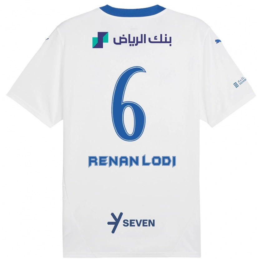 Danxen Kid Renan Lodi #6 White Blue Away Jersey 2024/25 T-Shirt