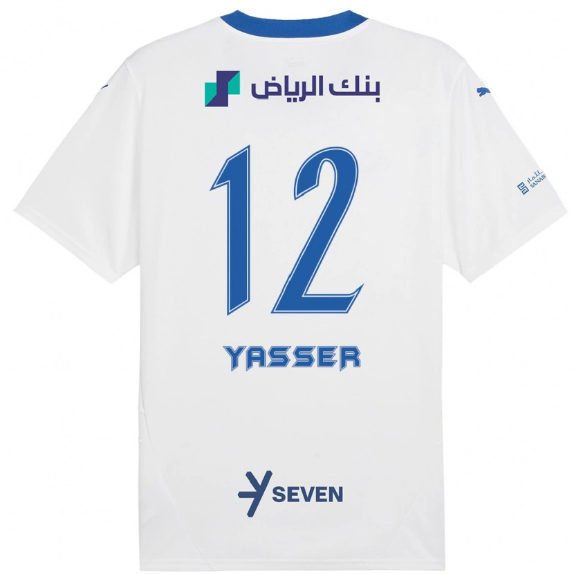 Danxen Kid Yasser Al-Shahrani #12 White Blue Away Jersey 2024/25 T-Shirt