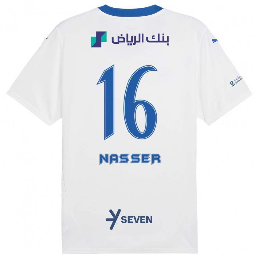 Danxen Kid Nasser Al-Dawsari #16 White Blue Away Jersey 2024/25 T-Shirt