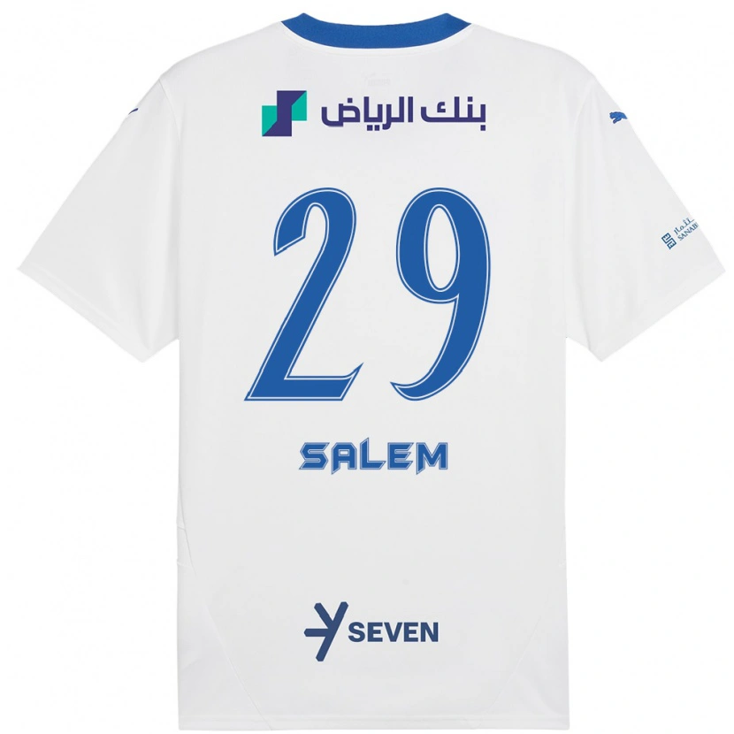 Danxen Kid Salem Al-Dawsari #29 White Blue Away Jersey 2024/25 T-Shirt