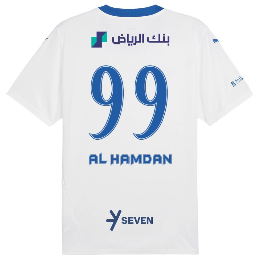 Danxen Kid Abdullah Al-Hamdan #99 White Blue Away Jersey 2024/25 T-Shirt