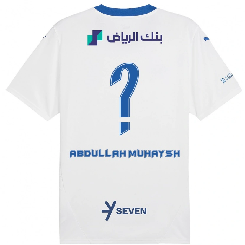 Danxen Kid Mohammed Abdullah Muhaysh #0 White Blue Away Jersey 2024/25 T-Shirt