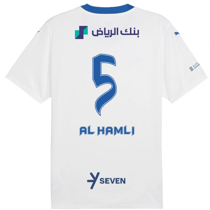 Danxen Kid Noura Al-Hamli #5 White Blue Away Jersey 2024/25 T-Shirt