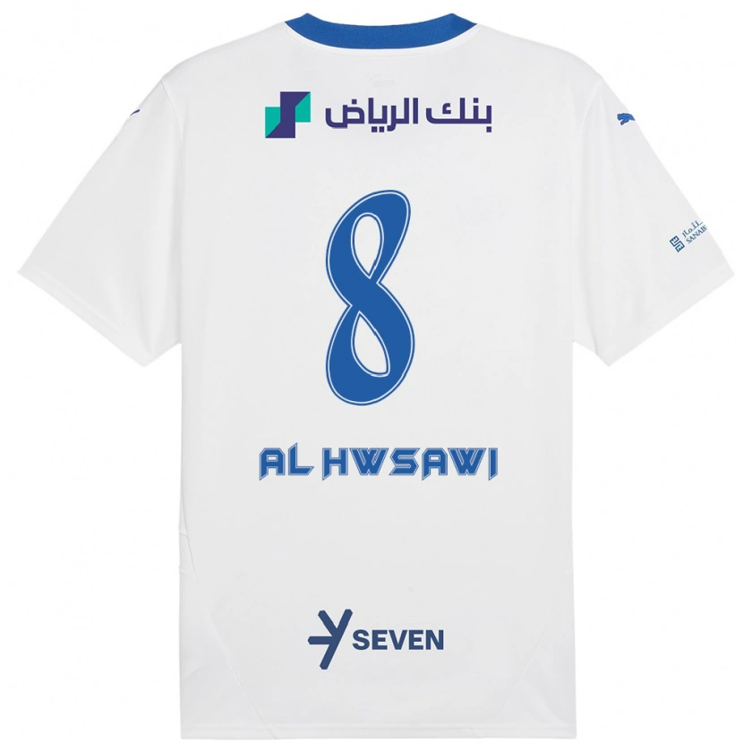 Danxen Kid Al Bandari Al-Hwsawi #8 White Blue Away Jersey 2024/25 T-Shirt