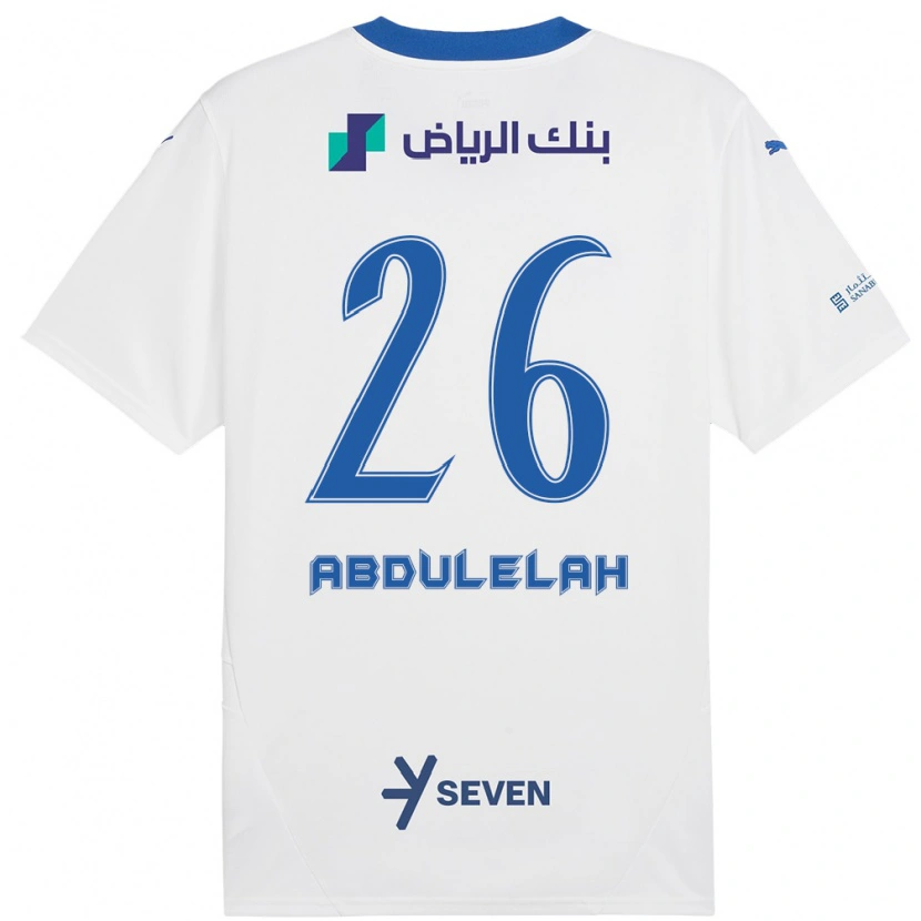 Danxen Kid Abdulelah Al-Malki #26 White Blue Away Jersey 2024/25 T-Shirt