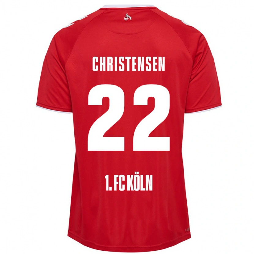 Danxen Kid Jacob Christensen #22 Red White Away Jersey 2024/25 T-Shirt