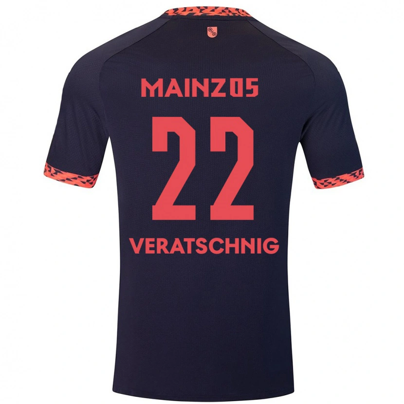 Danxen Kid Nikolas Veratschnig #22 Blue Coral Red Away Jersey 2024/25 T-Shirt