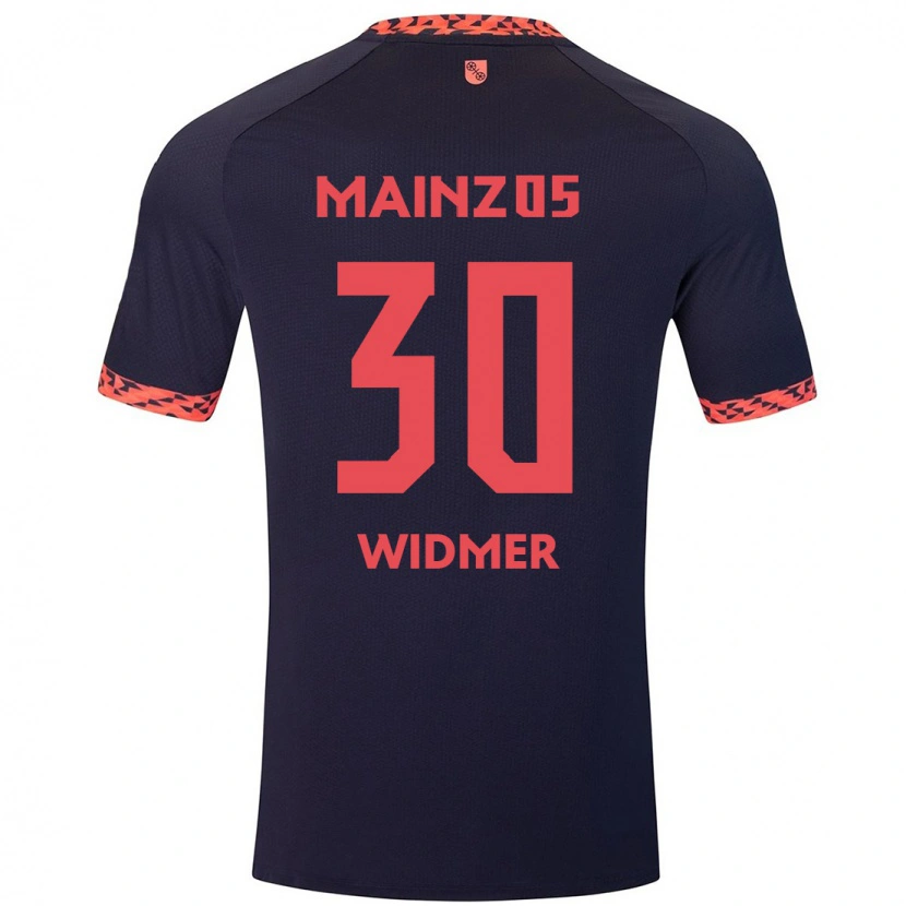 Danxen Kid Silvan Widmer #30 Blue Coral Red Away Jersey 2024/25 T-Shirt