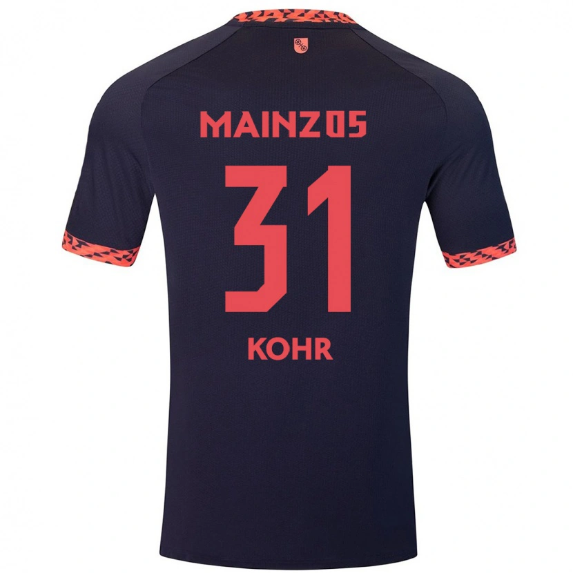 Danxen Kid Dominik Kohr #31 Blue Coral Red Away Jersey 2024/25 T-Shirt