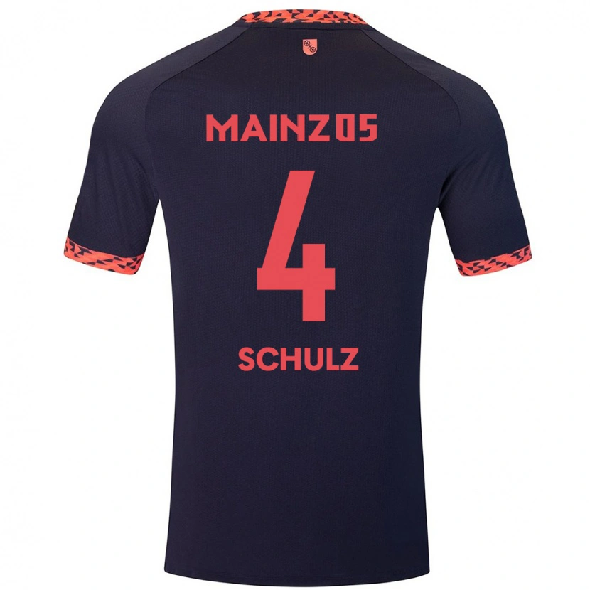 Danxen Kid Philipp Schulz #4 Blue Coral Red Away Jersey 2024/25 T-Shirt