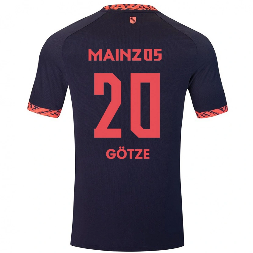 Danxen Kid Justus Götze #20 Blue Coral Red Away Jersey 2024/25 T-Shirt