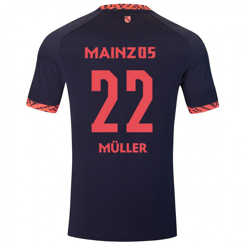 Danxen Kid Tim Müller #22 Blue Coral Red Away Jersey 2024/25 T-Shirt