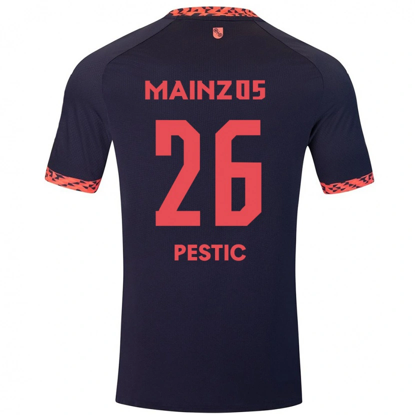 Danxen Kid Dominik Pestic #26 Blue Coral Red Away Jersey 2024/25 T-Shirt