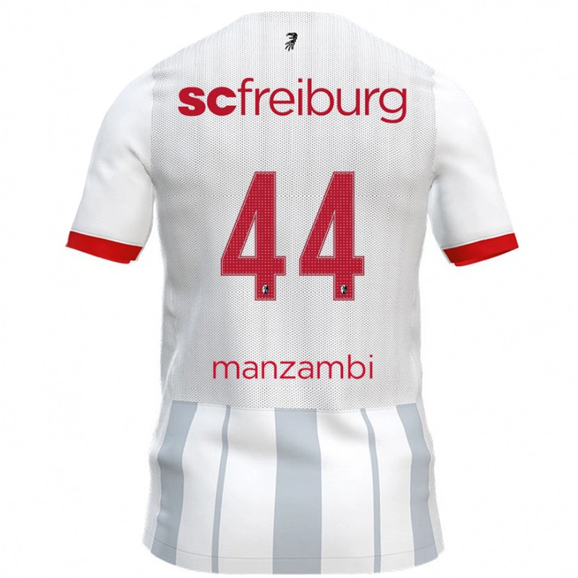 Danxen Kid Johan Manzambi #44 White Grey Away Jersey 2024/25 T-Shirt