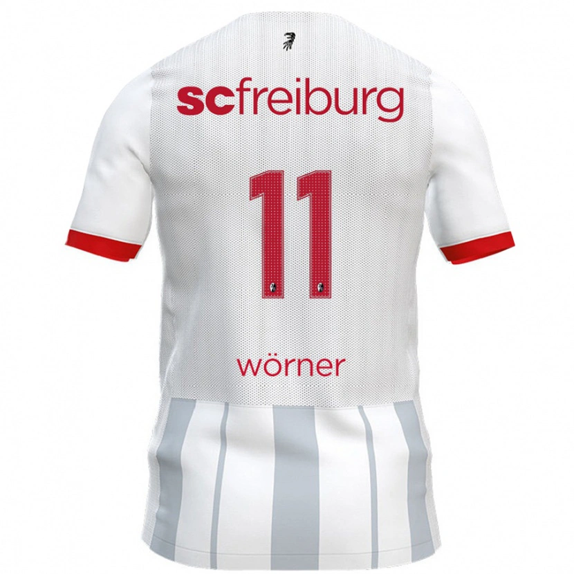 Danxen Kid Marco Wörner #11 White Grey Away Jersey 2024/25 T-Shirt