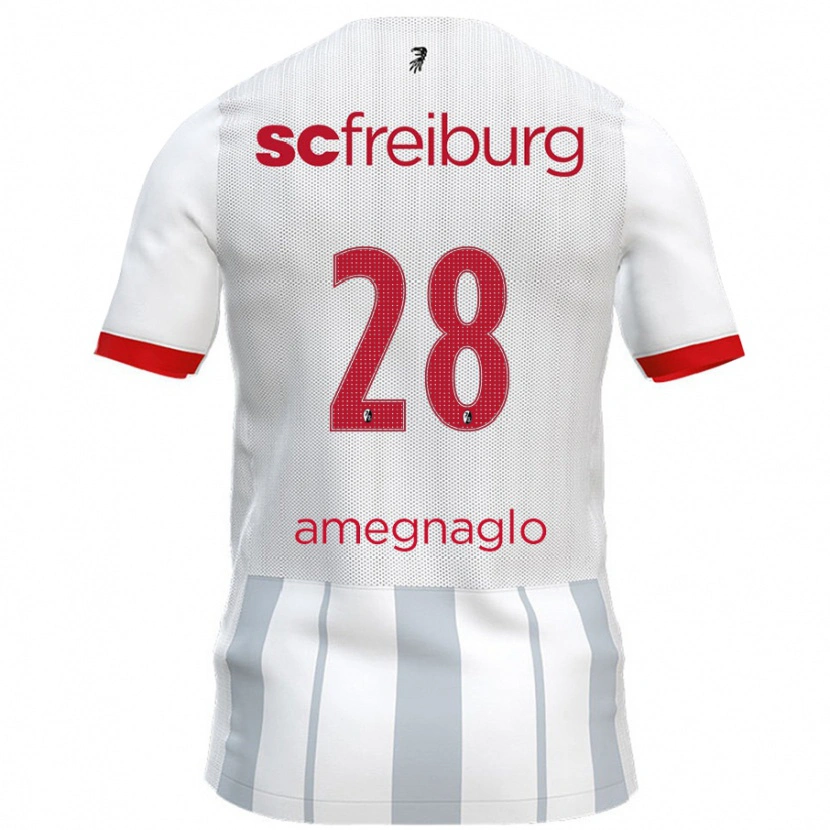 Danxen Kid David Amegnaglo #28 White Grey Away Jersey 2024/25 T-Shirt