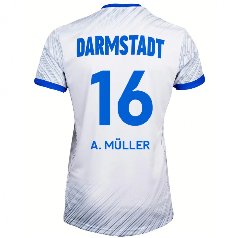 Danxen Kid Andreas Müller #16 White Blue Away Jersey 2024/25 T-Shirt