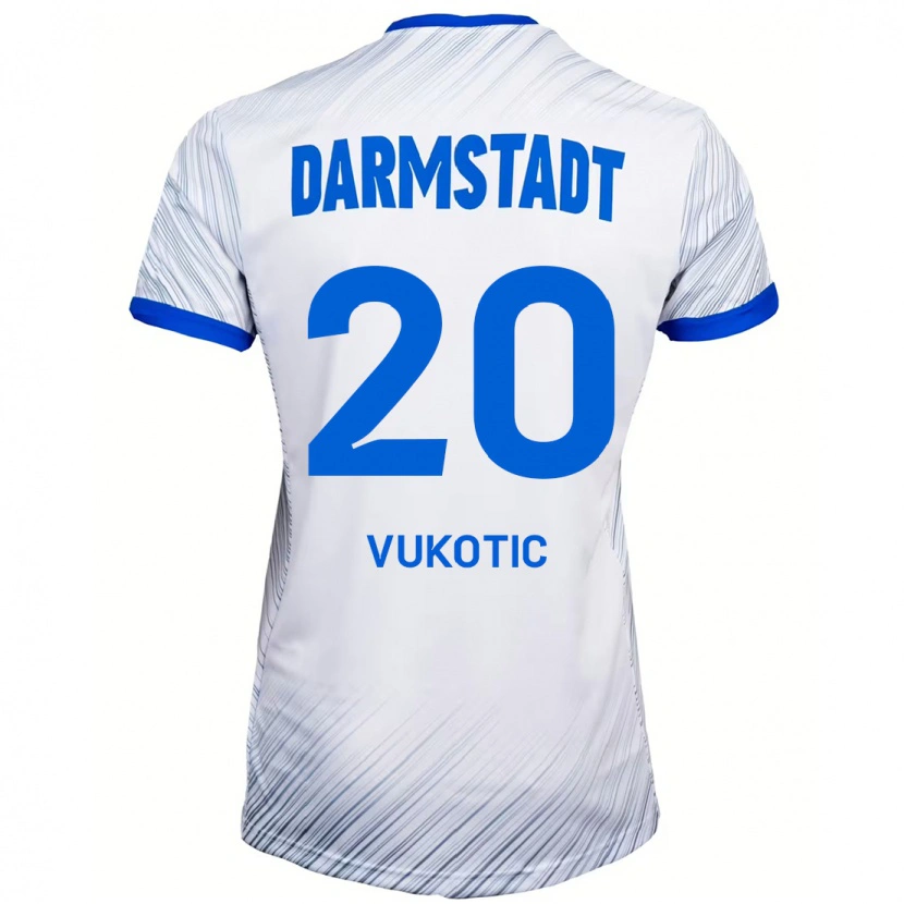 Danxen Kid Aleksandar Vukotic #20 White Blue Away Jersey 2024/25 T-Shirt