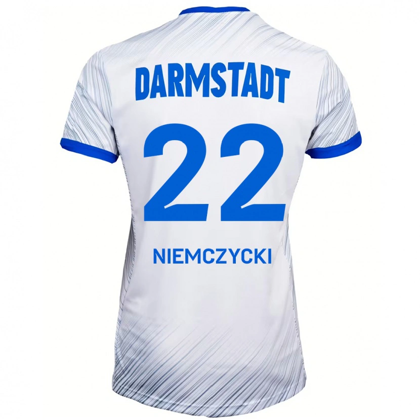 Danxen Kid Karol Niemczycki #22 White Blue Away Jersey 2024/25 T-Shirt